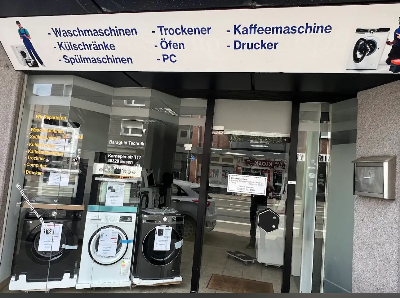 Ladenlokal Baraghid Technik mit Hausgeräten aller Art in Essen